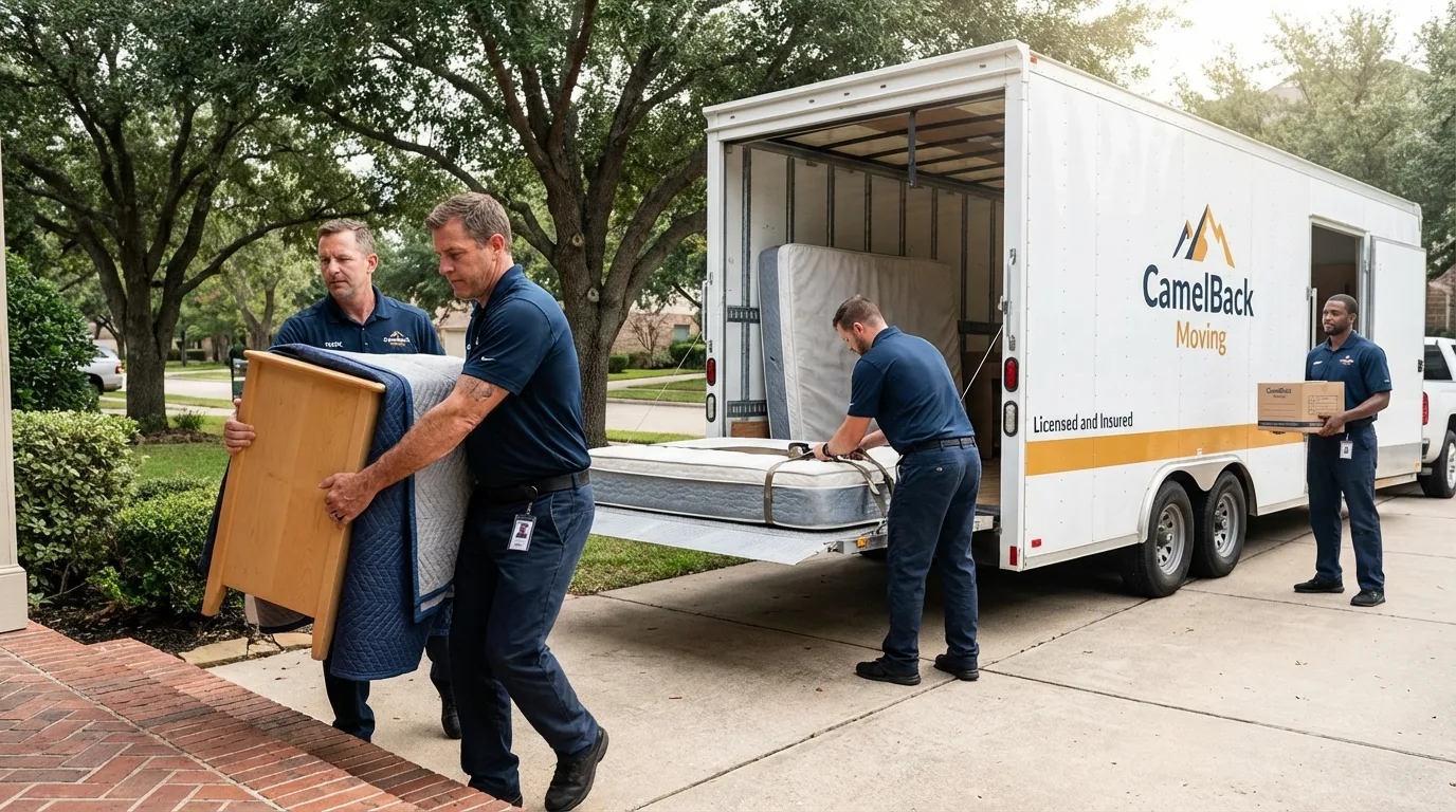 Crew loading residential truck for cross-state move from Glen Gardner, NJ