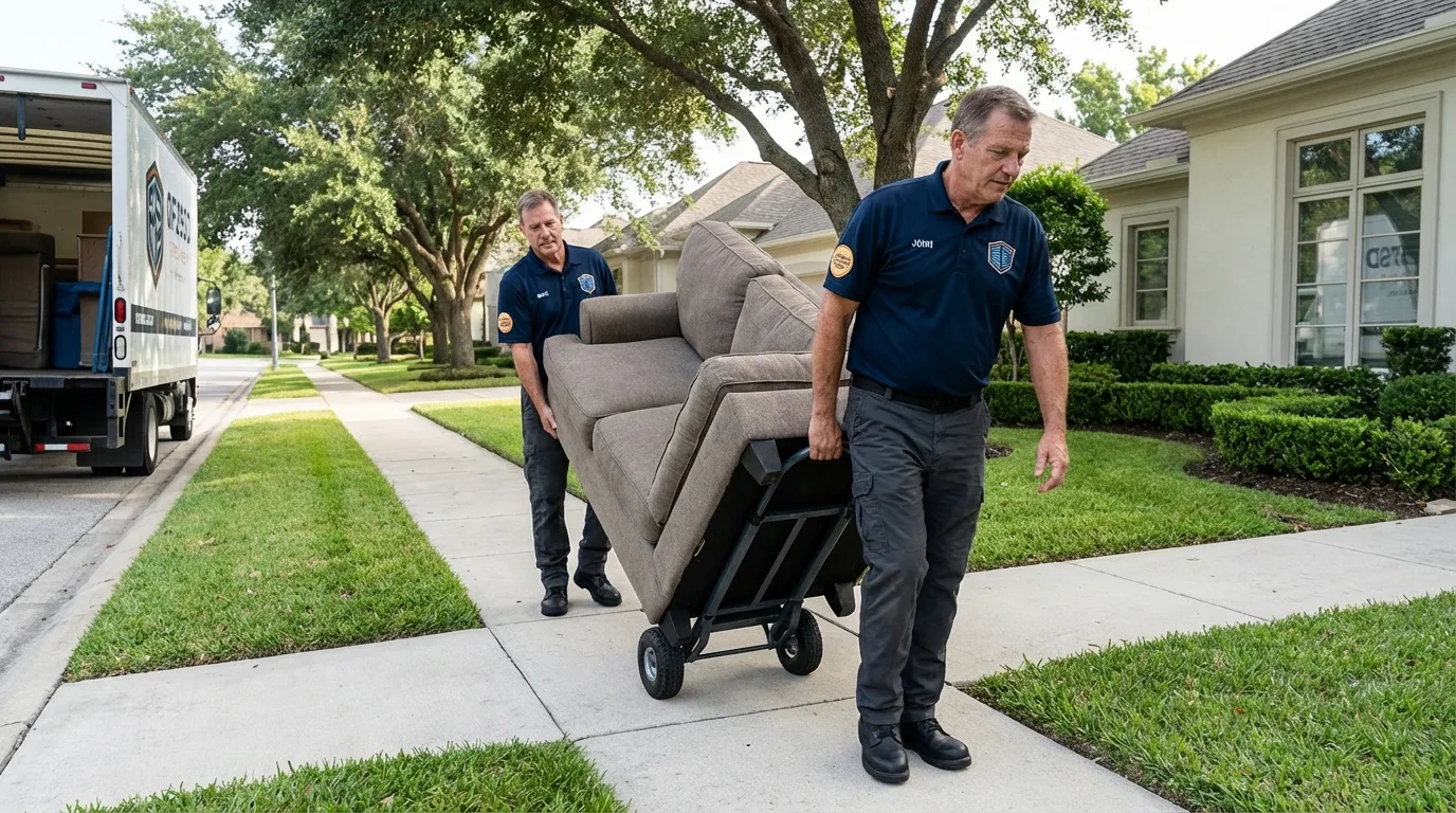 Local residential moving crew loading furniture in Glen Gardner, NJ