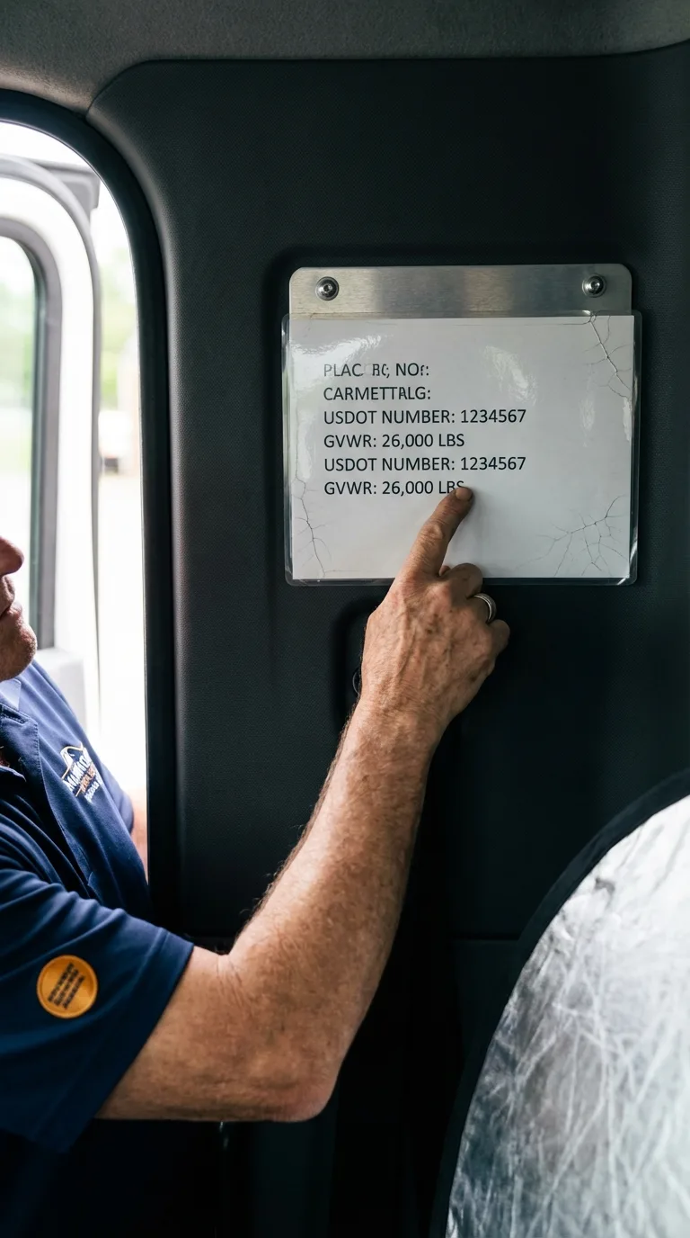 USDOT licensing placard verification in Glen Gardner